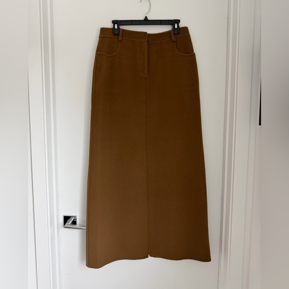 The Frankie Shop Large Malvo Camel Wool Blend Maxi Skirt - Picture 5 of 12